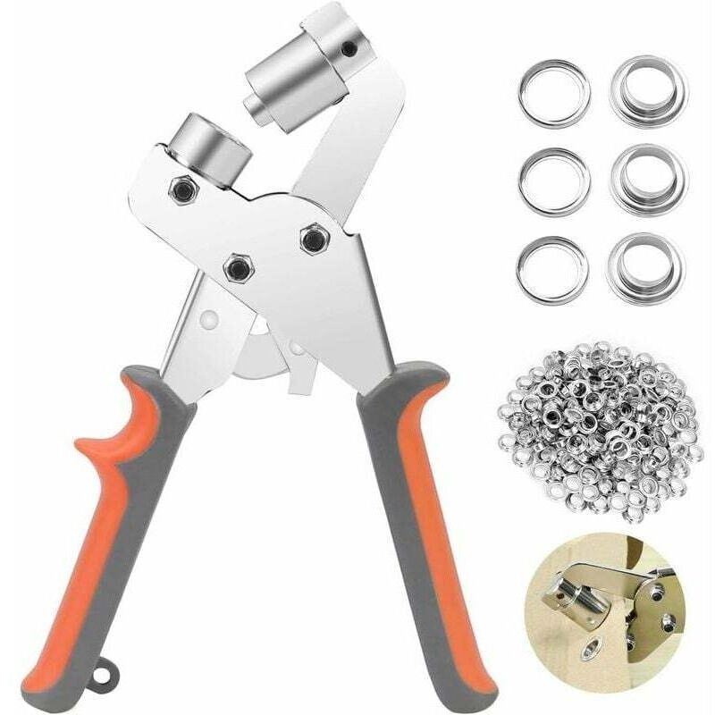 Pinza Per Foratura Occhielli, Pinza Per Occhielli, Kit Professionale Per Foratura Occhielli, 100 Pezzi (diametro Interno 10 Mm) Pinza Per Montaggio Occhielli