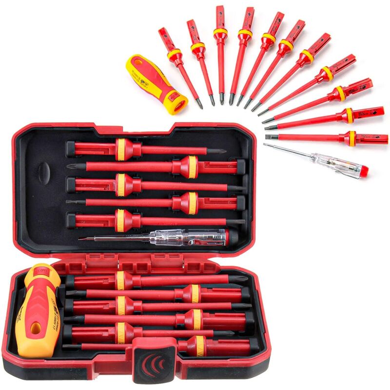 Set Di 13 Cacciaviti Isolati Vde, Set Di Cacciaviti Magnetici Per Elettricisti, Set Di Cacciaviti Torx Intercambiabili Con Tester Di Tensione, Strumenti Di Riparazione Manuali Durevoli