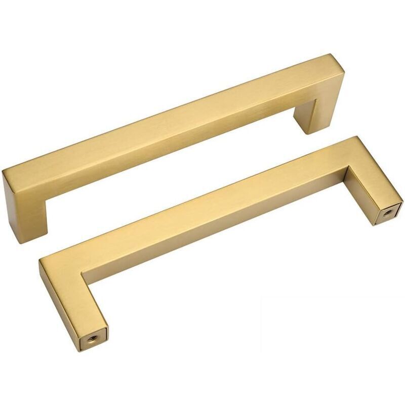 Kzq Set Di 5 Maniglie Per Mobili Dorate, Maniglia Dorata, Maniglia Per Mobili Da Cucina Dorata - Maniglia Per Mobili Dorata, Maniglia Dorata, Ottone Spazzolato, Distanza Dal Centro Della Maniglia 128