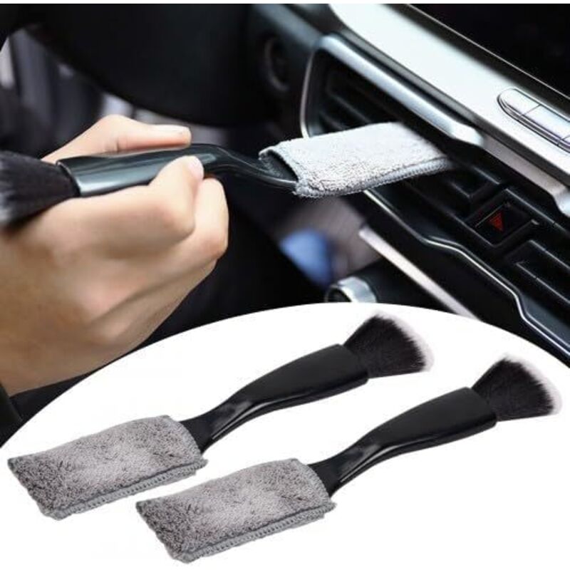 2 Pezzi 2 In 1 Spazzola Per La Pulizia Dell'auto, Spazzola Per La Pulizia Dell'auto A Doppia Testa, Spazzola Per La Pulizia Dell'auto, Kit Per La Pulizia Degli Interni Dell'auto, Spazzola A Doppia Tes
