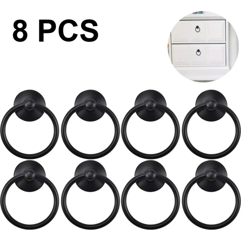 8 Pomelli Vintage Per Mobili, Pomelli Per Armadi, Pomelli Per Cassetti, Maniglie Per Cassetti Di Armadi, Pomelli Ad Anello Per Mobili, Guardaroba, Cassettiere, Porte, Pomelli Per Mobili, Armadi