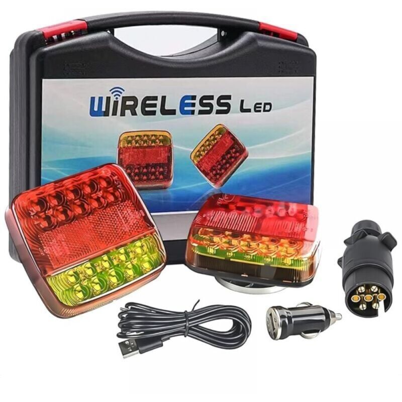 Pannello Luci Rimorchio Wireless, Kit Luci Posteriori Rimorchio Magnetiche, Luce Led Wifi, Luci Posteriori Rimorchio A Led Magnetiche Wireless Ricaricabili 12v 24v, Luci Rimorchio A Led Impermeabili