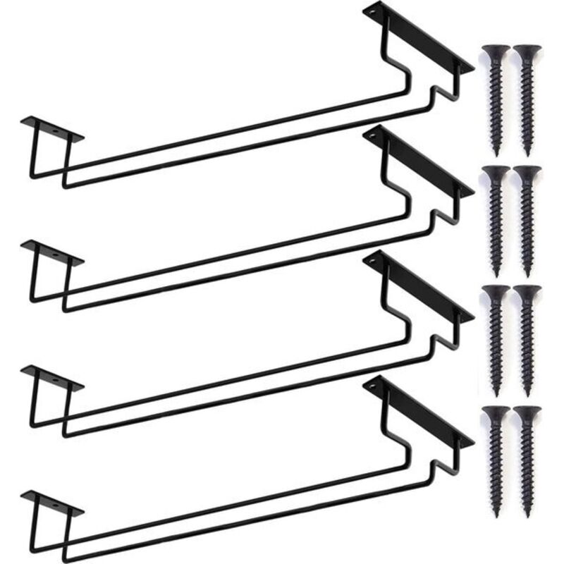 Portabicchieri Da Vino - Set Da 4 Pezzi - Portabicchieri Da Vino Da Appendere - Portabottiglie - 40 Cm - Metallo - Da Appendere - Portabicchieri - Portabicchieri Da Vino - Portabicchieri Da Vino