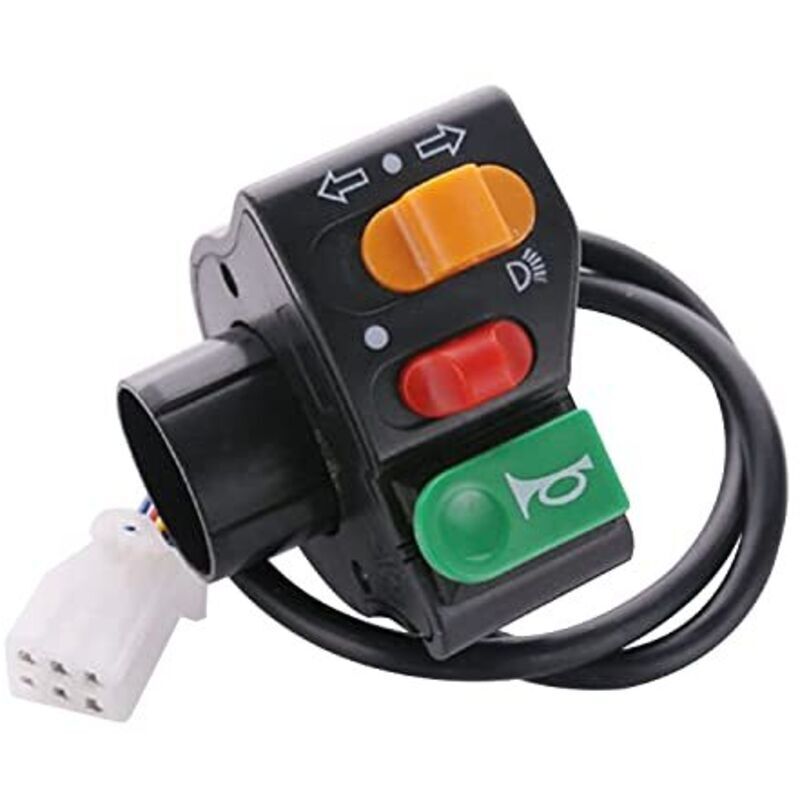 Pulsante Faro Moto, Interruttore Manubrio Led Moto 3 In 1 On/off, Indicatore Di Direzione Led Moto, Clacson Impermeabile, Fendinebbia, Luci E Componenti Multifunzione Per Pulsanti