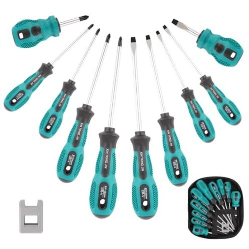 Set Di Cacciaviti Magnetici, Set Di Cacciaviti Da 10 Pezzi Con 5 Cacciaviti A Taglio, 5 Cacciaviti A Croce, Set Di Cacciaviti Smagnetizzatori 2 In 1