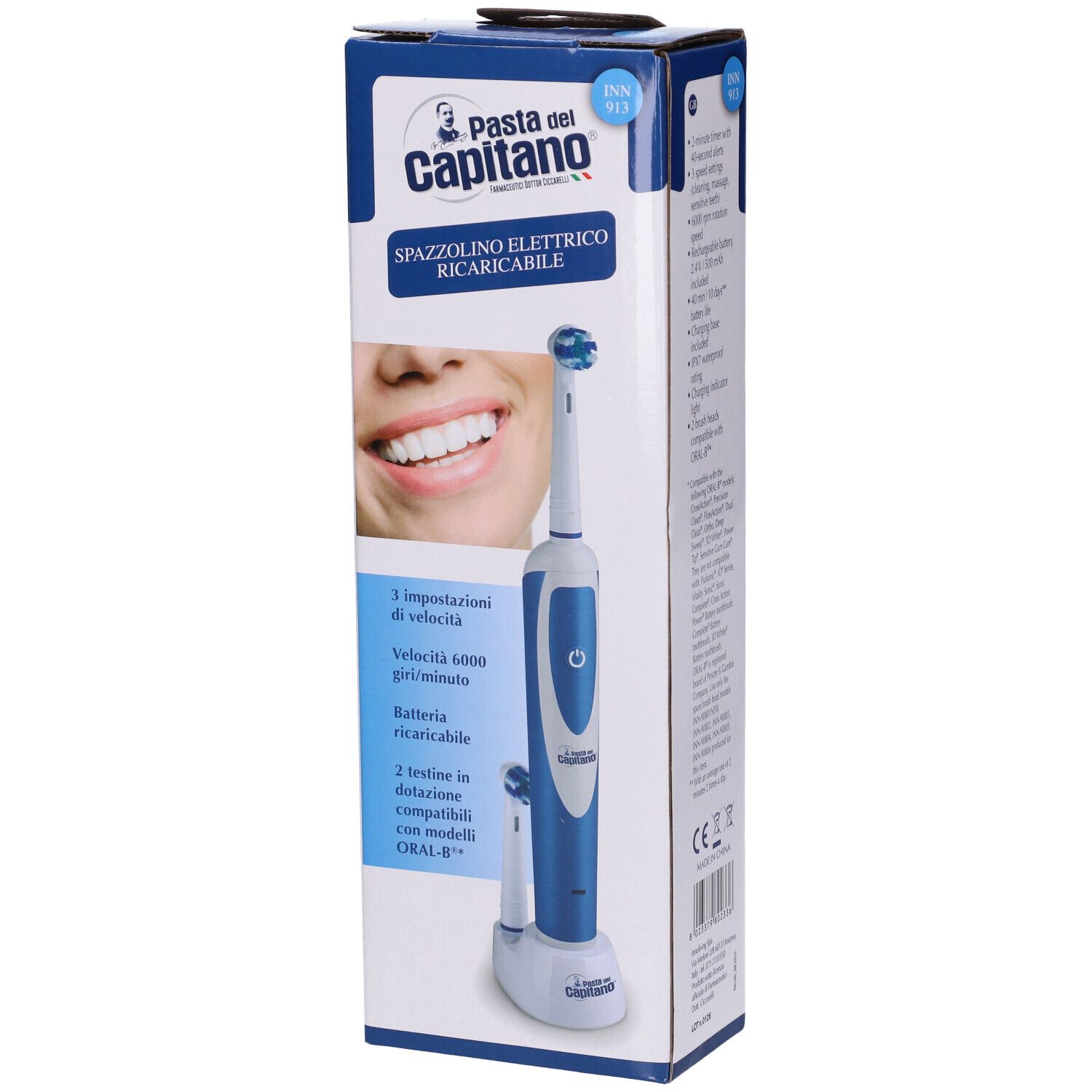 Pasta del Capitano Spazzolino Elettrico Ricaricabile 1 pz da denti