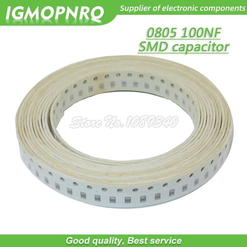 100 Stück 100 nF 0805-100 nf X7R Fehler 10 % 50 V 0805 0,1 UF 104 SMD Dickschicht-Chip-Mehrschicht-Keramikkondensator 0805-100 nf Image