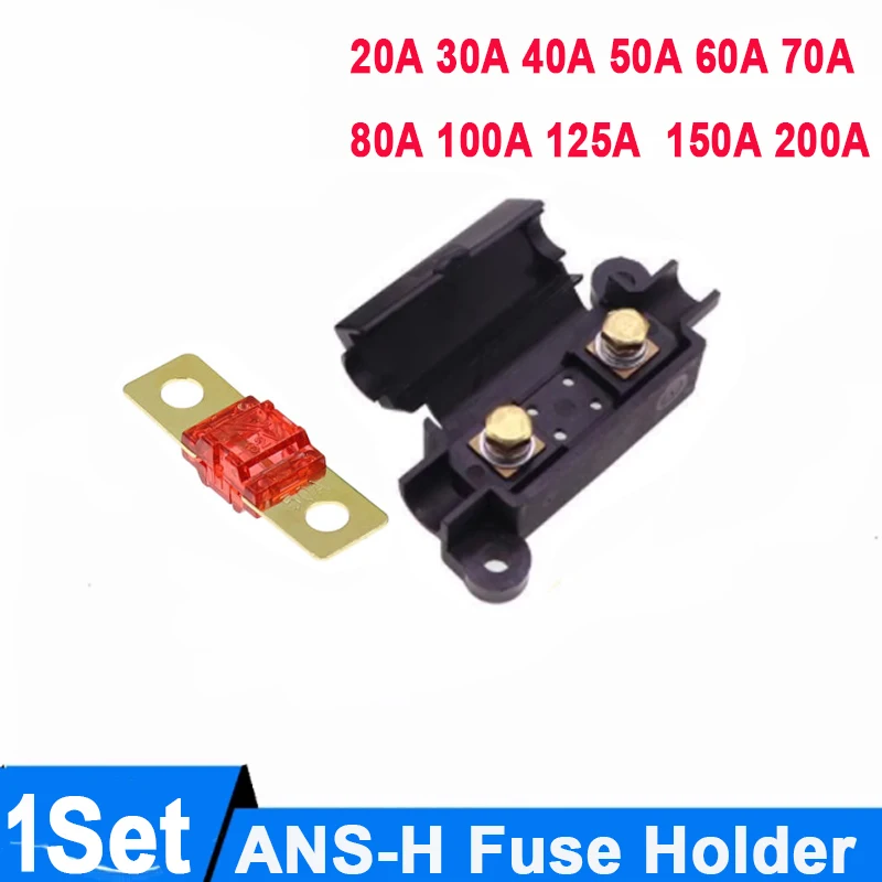 1Set ANS-H 1-Wege-Midi-Sicherungshalter ANS-8 20A 50A 70A 80A 100A 120A 150A 200A Sicherheitsplatte Basis Auto Träger Sicherungskasten Bolzentyp Image