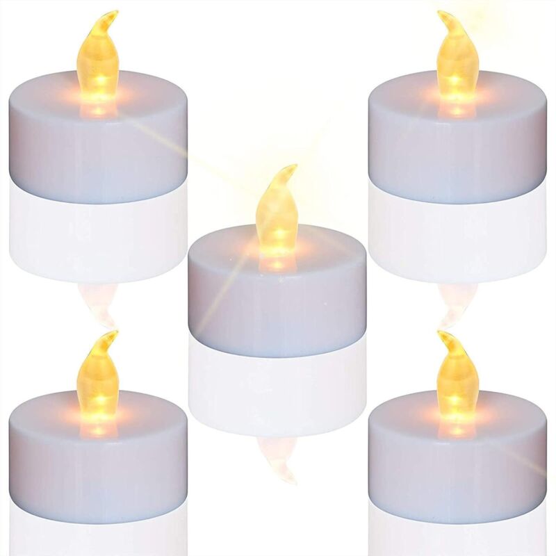 Set Di 24 Candele A Led, Alimentate A Batteria Cr2032, Senza Profumo, Candele Tealight Senza Fiamma, Luce Tremolante Trasparente, Oltre 100 Ore Di Luce Elettrica -crezuo