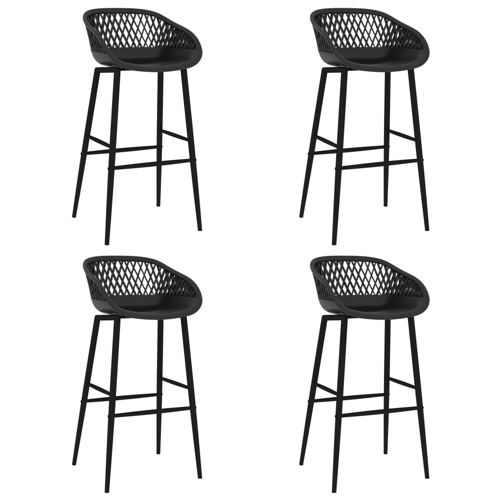 Décoshop26 - Barhocker x4 Hochstühle in PP- und schwarzem Metallgewebe-Look DEC029422 Image