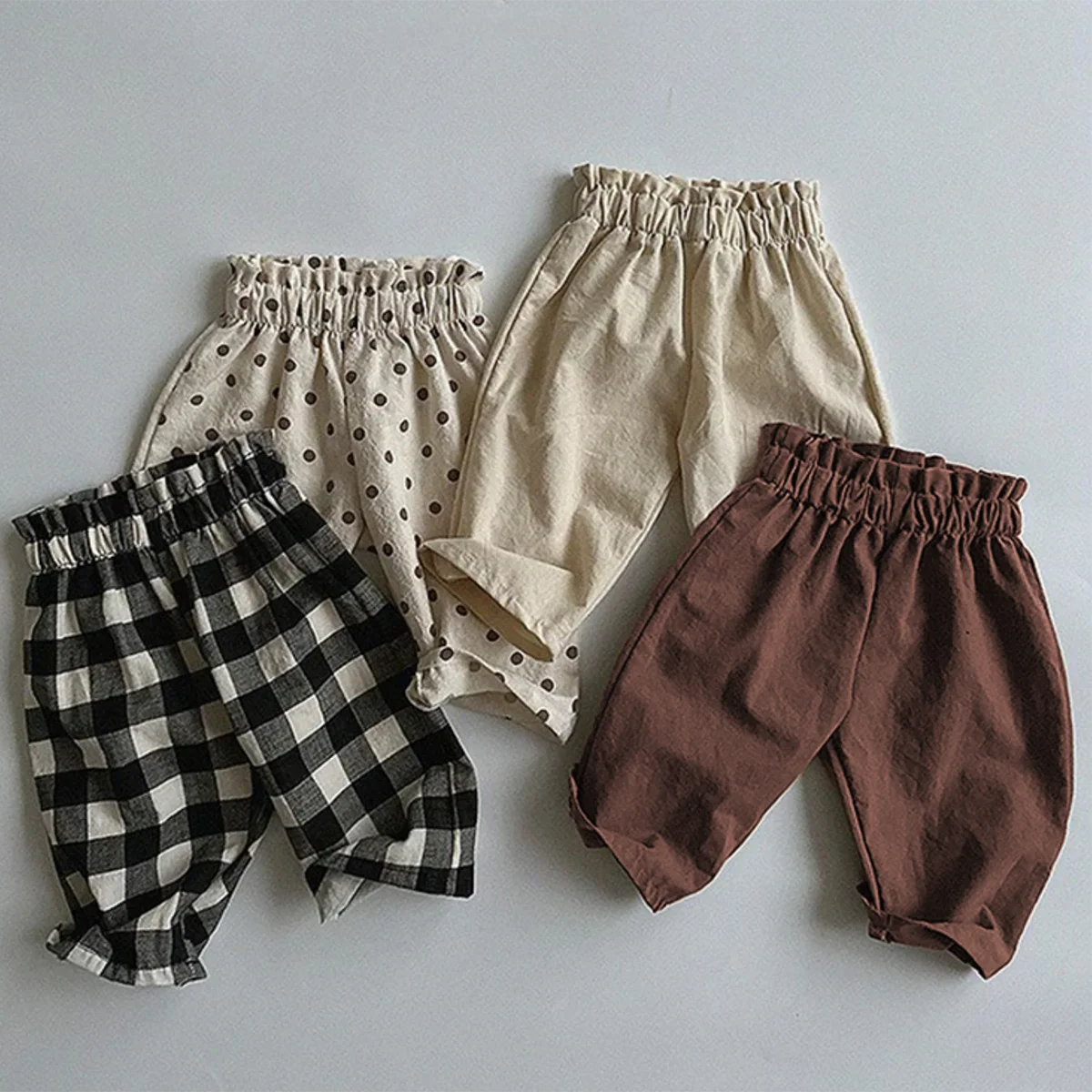 Vintage Gummibänder Taille Kinder Hosen für Kleinkind Jungen Kleidung Frühling Herbst Baumwolle Atmungsaktive Kinder Taschen Hosen Baby Zeug Image
