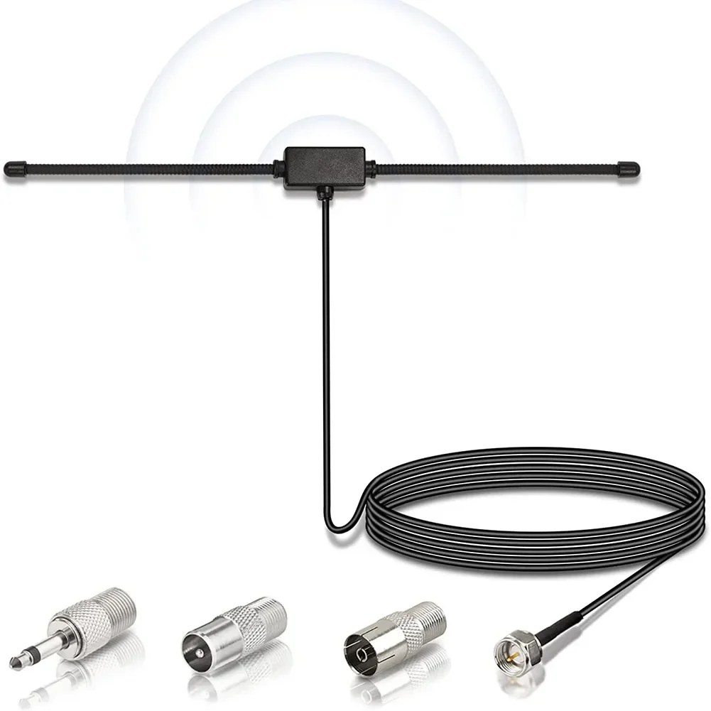 300 cm DAB FM Radio Antenne FM Dipol Antenne Audio Stecker Stecker Für Stereo Empfänger 174 Mhz-300 MHz 470 Mhz-890 MHz Antenne Adapter Image