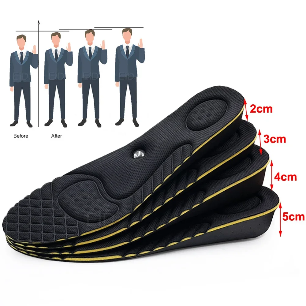 Ultraleichte, unsichtbare Einlegesohlen zur Erhöhung der Körpergröße für Männer und Frauen, Magnet-Massage-Schuheinlagen, 2/3/4/5 cm höhere Einlegesohlen mit Dämpfung Image