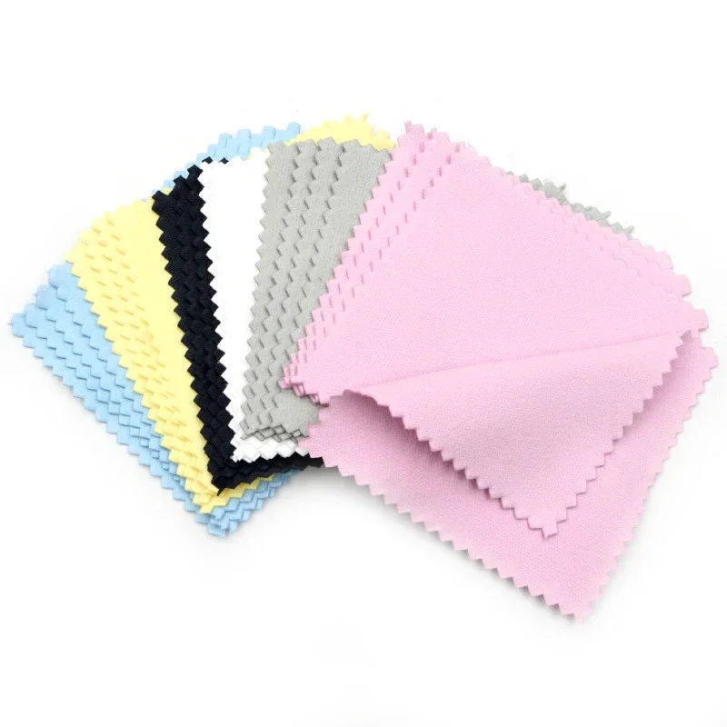 10 stücke Polnischen Polieren Tuch Silber Farbe Reinigung Polieren Tuch Weiche Sauber Wischen Wischen Tuch Für Silber Gold Schmuck Werkzeuge Image