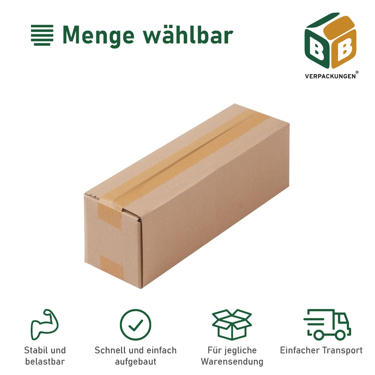 BB-Verpackungen GmbH 500 x Faltkarton (460 x 220 x 200 mm) Verpackung Versandschachtel Wellpappe Karton Kiste BB-Verpackungen Image