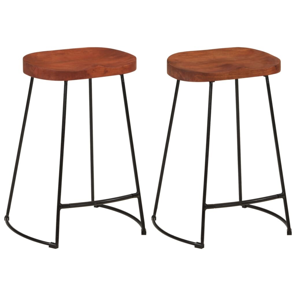 Décoshop26 - Set aus 2 Barhockern 45 x 40 x 63 cm aus massivem Mangoholz und Eisen DEC029592 Image