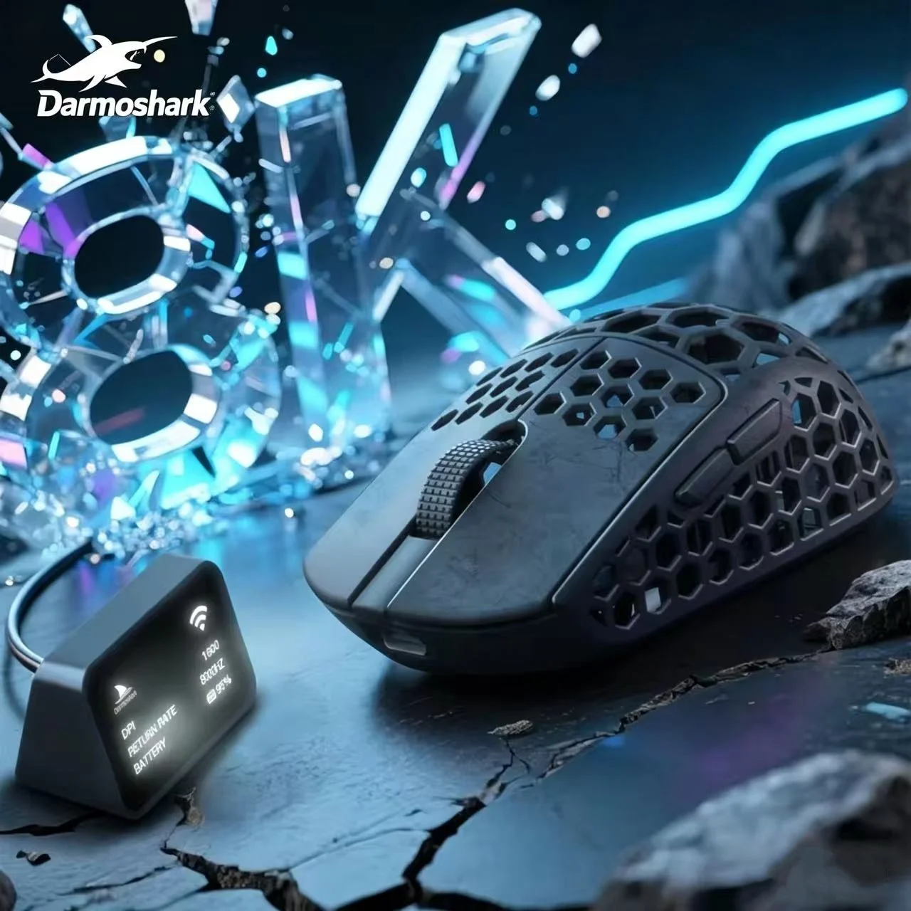 Darmoshark M5 PRO M5 Air Forged Carbon Fiber Gaming-Maus Kabellos 8K Makro-Maus 30KDPI Fingergriff Kleine Handmaus Leichtgewicht Image