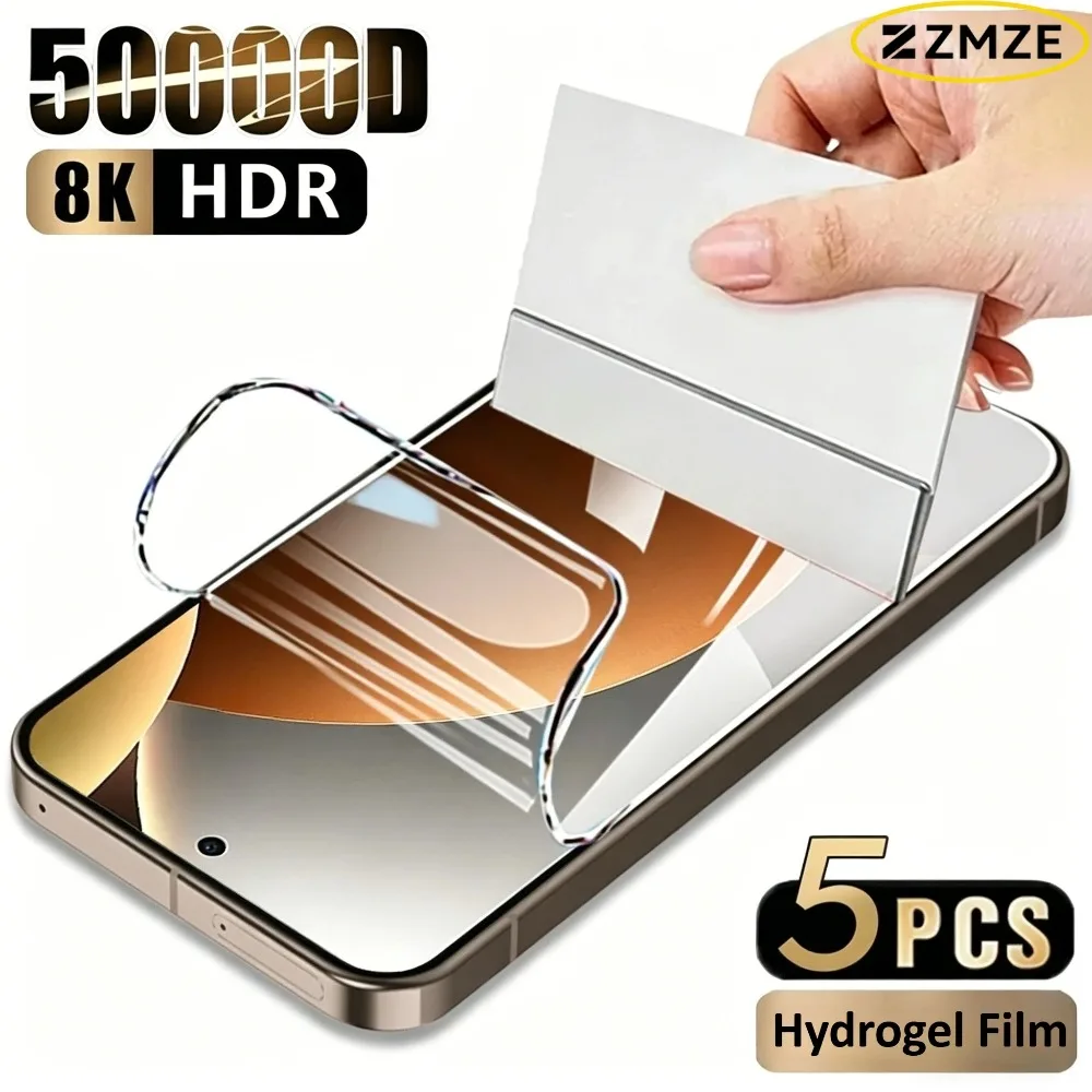 5 Stück Displayschutzfolie für Xiaomi Redmi Note 15 Pro Plus 14 13R 12 11 Pro Plus 10 9S 8T 14S 12S 12 Turbo 9T Glatte Hydrogel-Folie