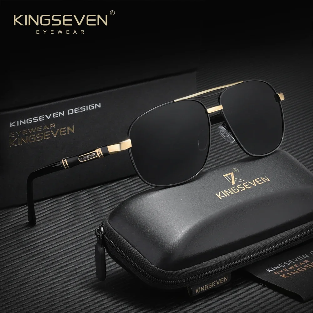KINGSEVEN Retro Mode Casual Polarisierte UV400 Sonnenbrille Outdoor Fahren Schutzbrille Blendschutz Luxus Herren Damen Brillen Image