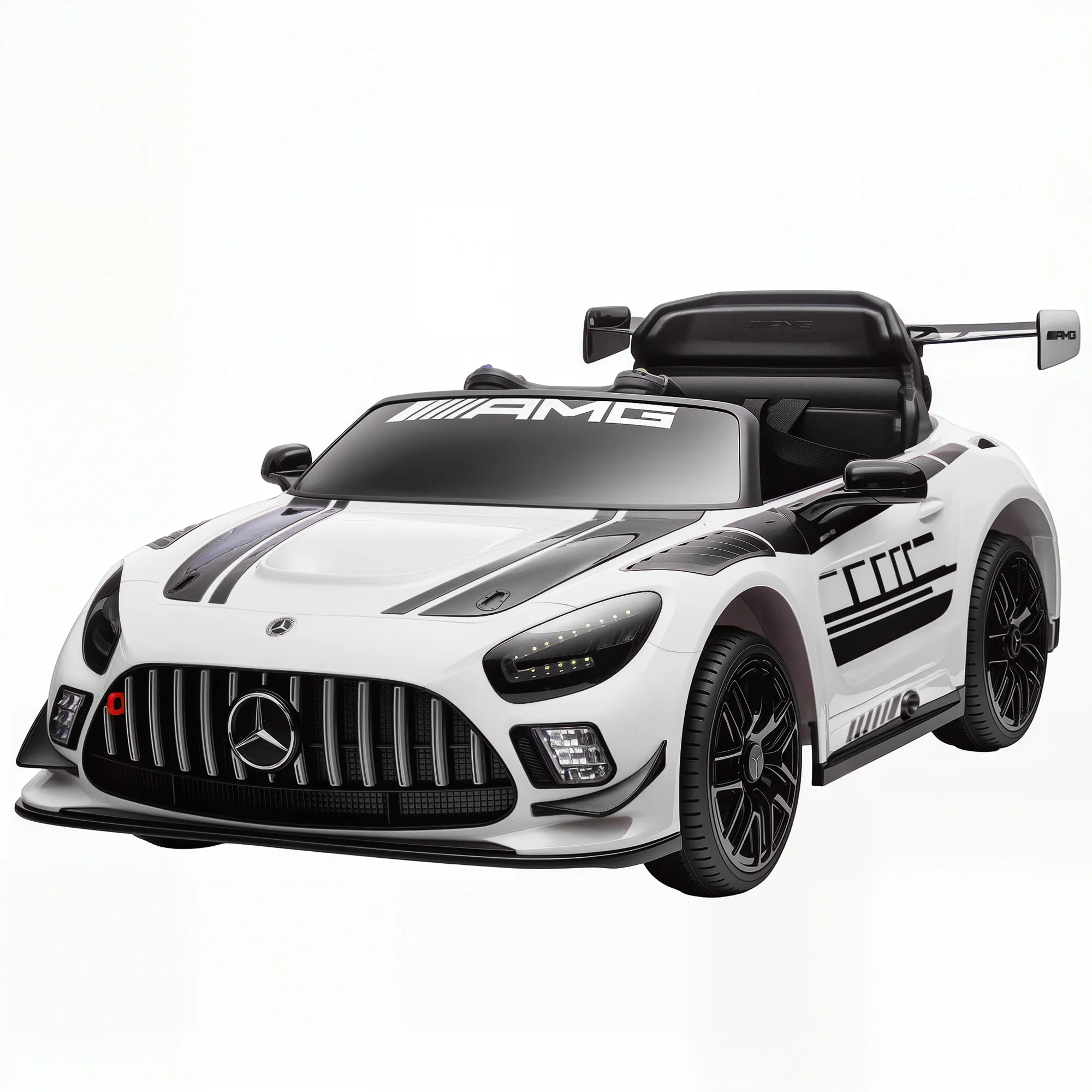 Voiture électrique Mercedes pour enfant, voiture à pédales pour enfants, batterie 12V, lumières LED, fonction musicale, haut-parleur, 3-8 ans, voiture électrique jouet