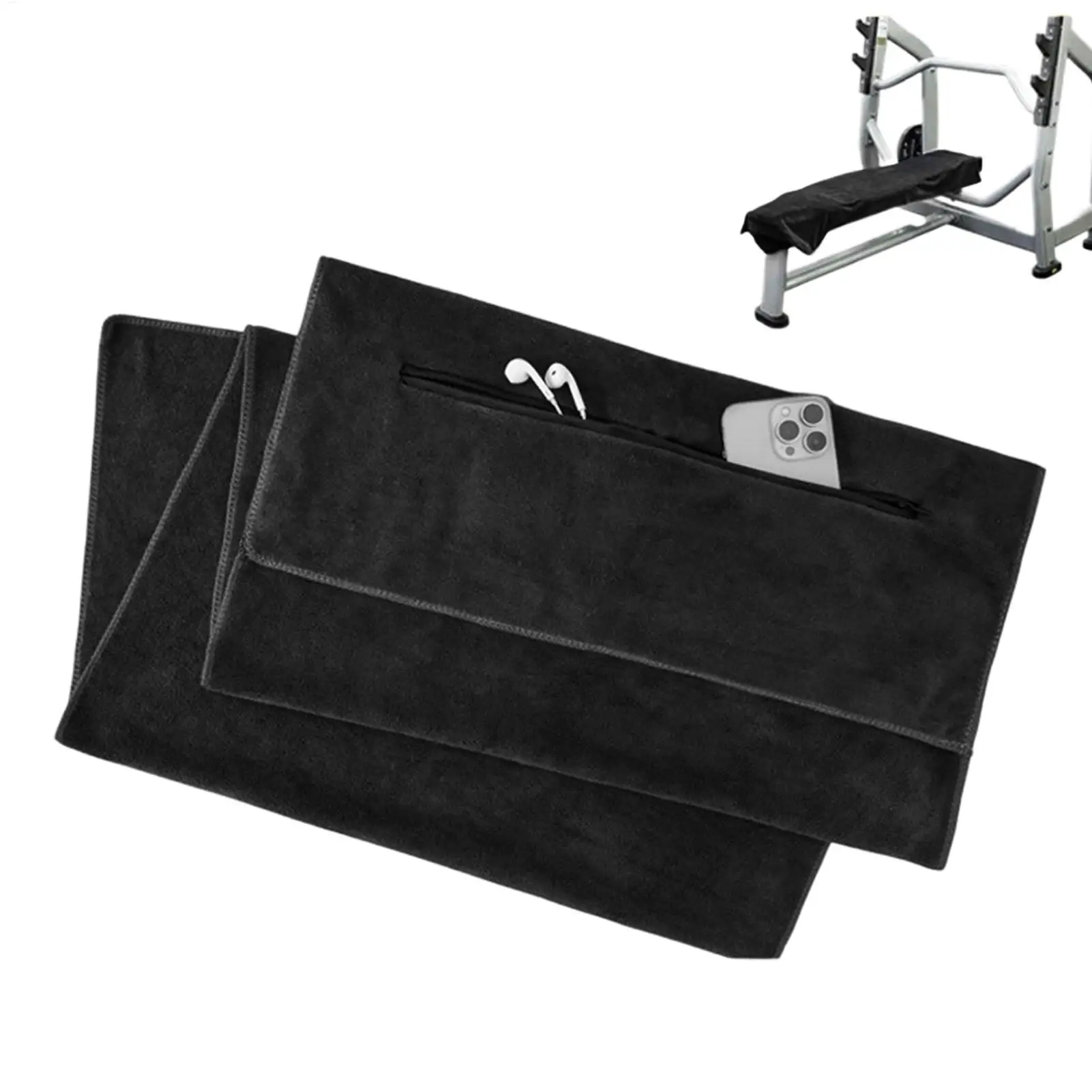 Hochleistungs-Fitnesstuch aus Mikrofaser mit Super-Absorptionsfähigkeit und schneller Trocknung für Fitnesstraining, Yoga, Laufen, Tennis, Matten- und Bankabdeckung. Image