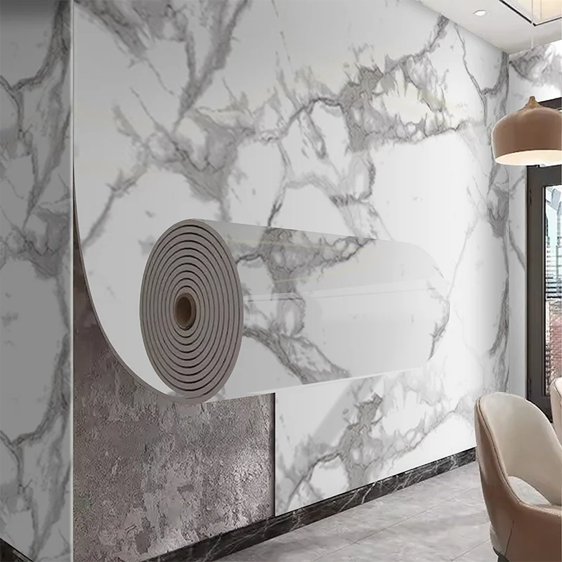Marmor-Aufkleber Selbstklebende PVC Wasserdichte Wandsticker Schlafzimmer Wohnzimmer TV-Hintergrund Wanddekoration Tapete