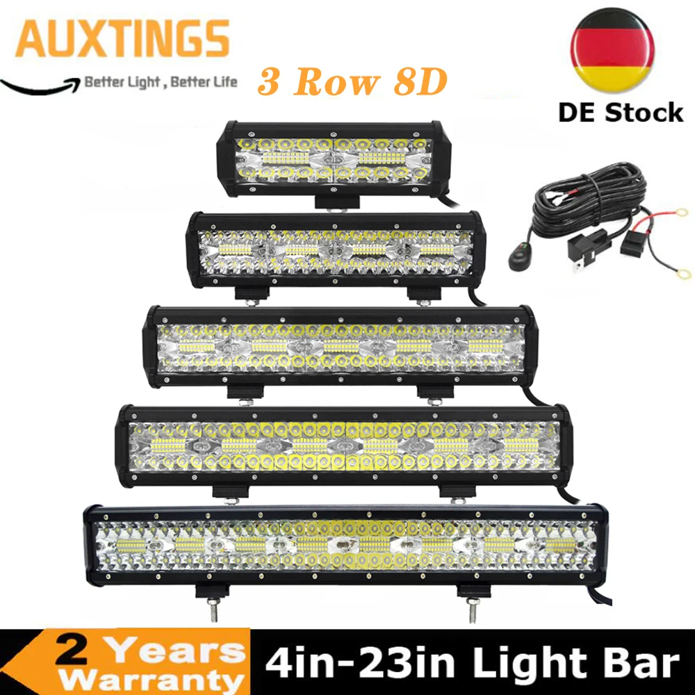 4-23 Zoll Off Road LED-Lichtleiste 12V 24V 8D Combo Led Bar/Arbeitsleuchten für Auto Jeep LKW SUV 4x4 ATV Boot Lichtleiste Scheinwerfer