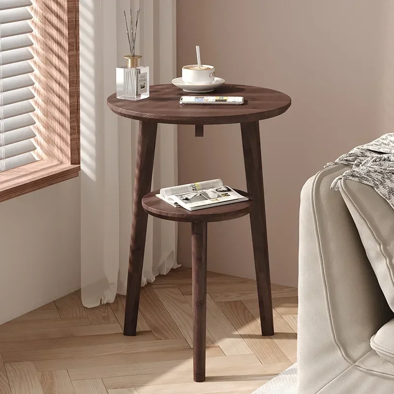 Kleiner Tisch, kleiner Couchtisch, Sofa-Beistelltisch, kleiner runder Tisch aus Massivholz, Beistelltisch, beweglicher Wohnzimmer-Beistelltisch