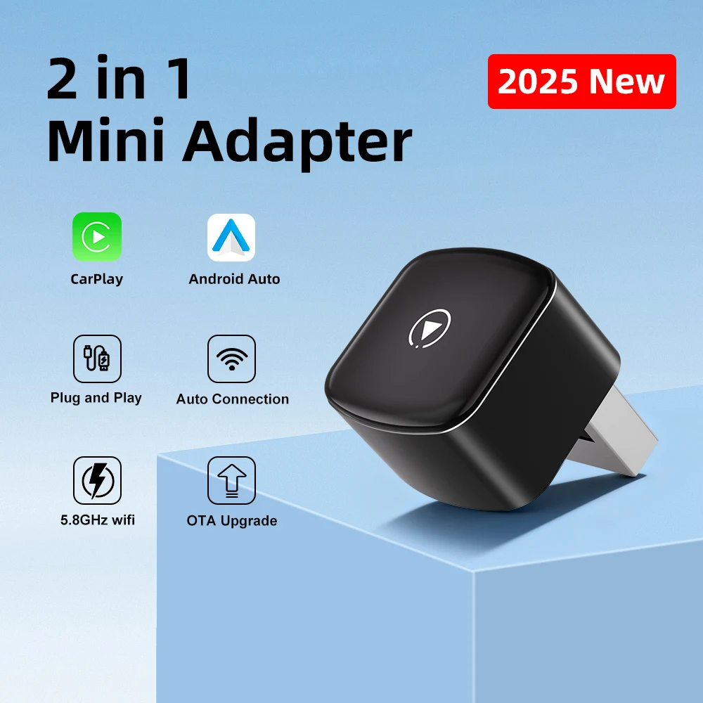 Original FLIXIVI CarPlay Android Auto Adapter 2in1 Kabelgebunden zu Kabellos 5GHz WiFi5, Plug-and-Play, für OEM Kabelgebundenes CarPlay/Auto-Fahrzeuge Image