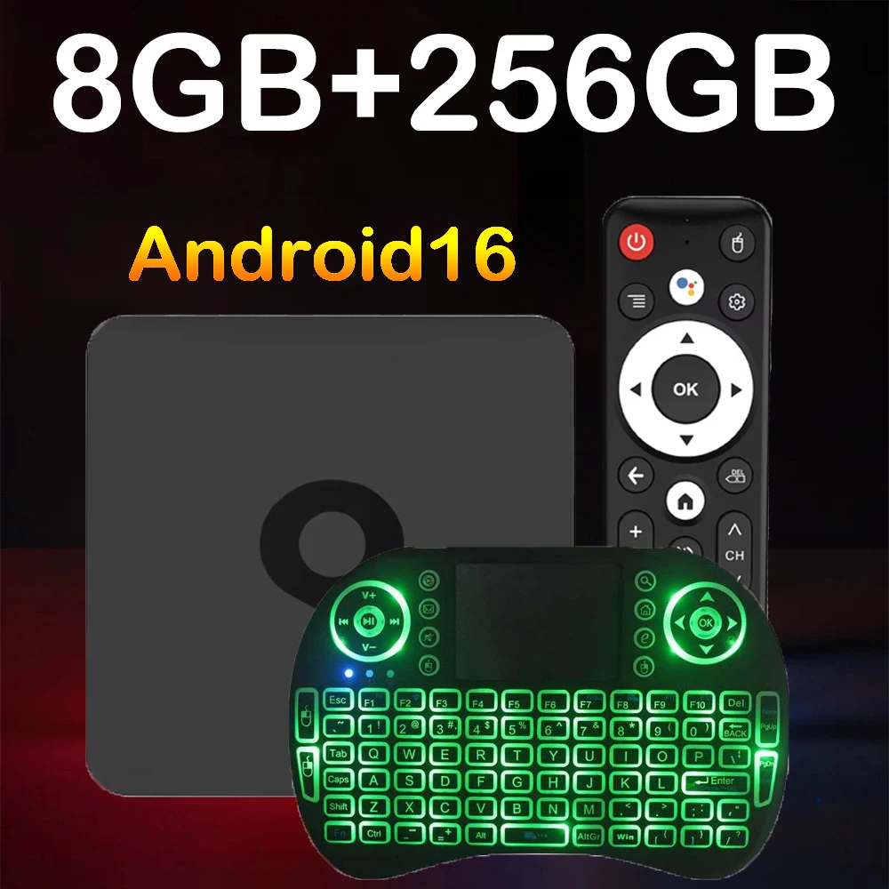 Q1 Sehr Schnelle Android TV Box 8K Android 16 Set-Top-Box H313 Bluetooth 6.0 Google Assistant 8GB 128GB 256GB Netflix Media Player Image