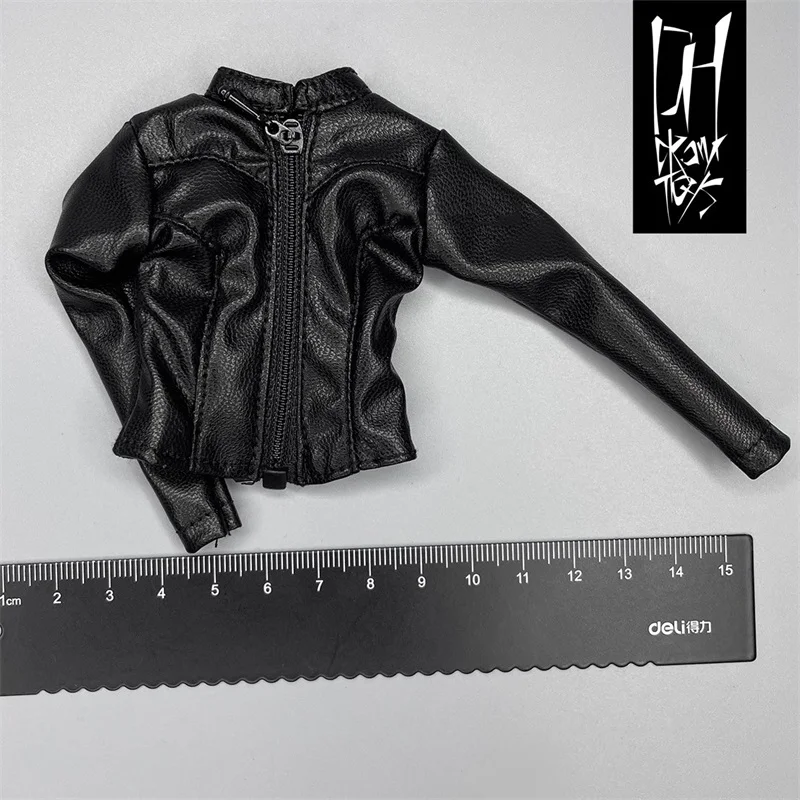 CROW DH TOYS 1/6 Soldatin Kleidung Zubehör Trendy Leder Jacke Mantel Modell Fit 12'' Action Figur Körper Auf Lager Image