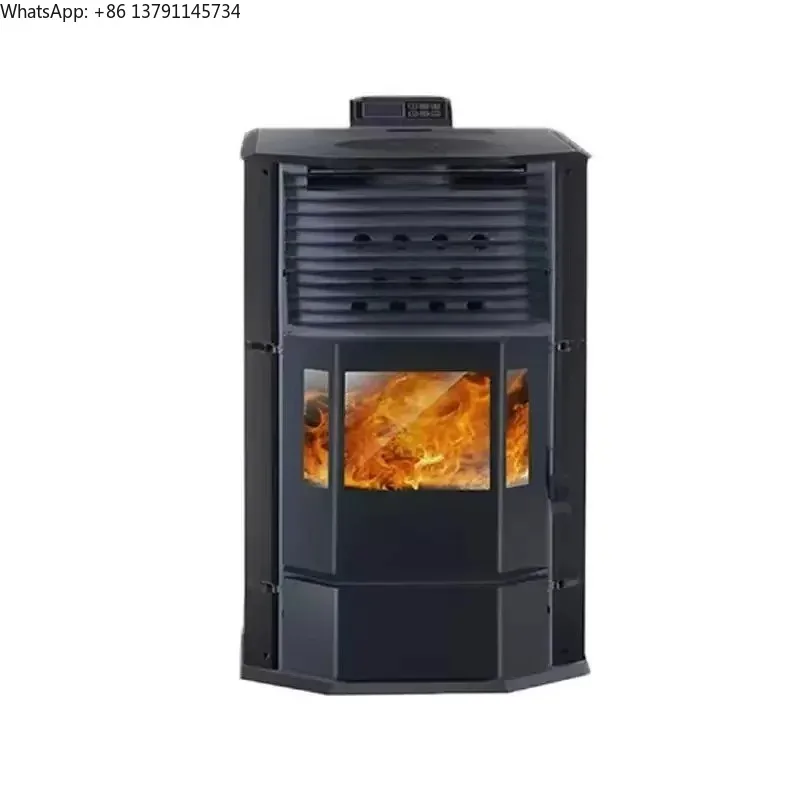 【Bestseller】10kW Automatischer Moderner Innenraum-Holzofen Biomasse-Pelletofen Zentralheizung Freistehend für Zuhause Kamin