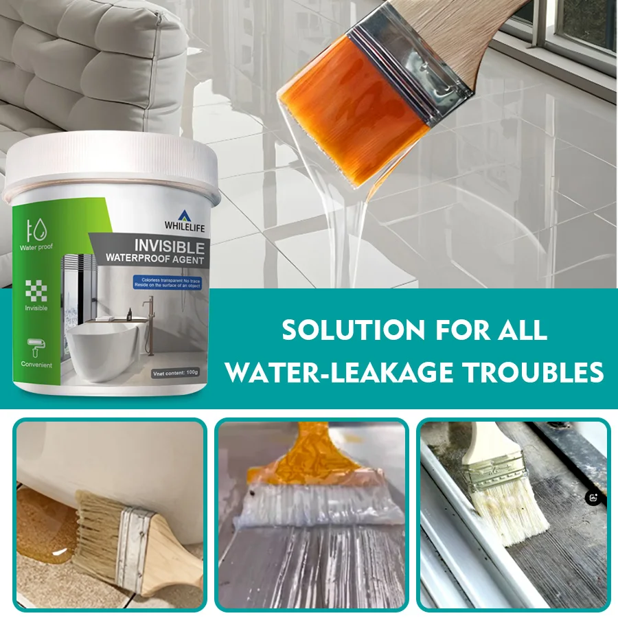 50g/100g/250g/450g Unsichtbares Wasserdichtes Dichtmittel Transparente Anti-Leck-Beschichtung für Dach, Badezimmer, Wand, Fliesen, Ziegel, Holz, Metall