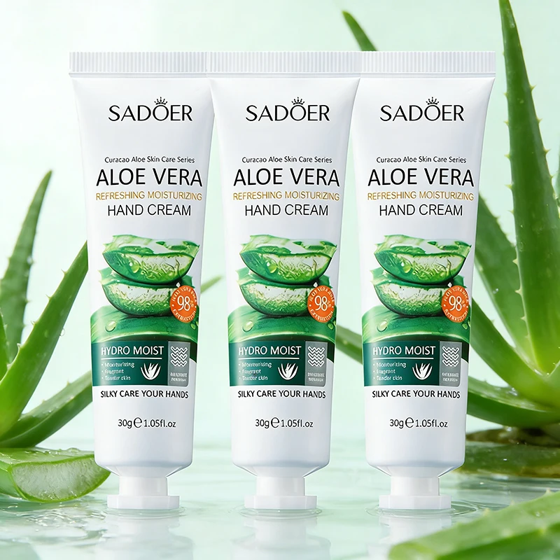 3/5 Stück SADOER Erfrischende Feuchtigkeitscreme Handcreme Aloe Vera Zarte Haut Hydratisiert Beruhigt Trockenheit Schnell Einziehende Handpflege Image