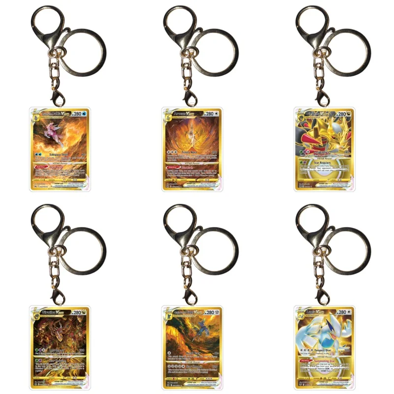 Arceus Schlüsselanhänger Giratina Lugia Dialga Palkia Ptcg Kleine Karte Diy Acryl Action Spielzeug Figuren Anime Spiel Sammlung Anhänger Geschenk Image
