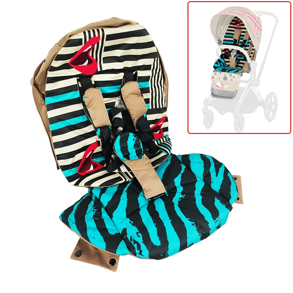 Baby-Kinderwagen-Sitzbezug für Cybex Priam 3 E-Priam Sitzpackung Teil Eins Love Type Stoffkissen Rückenlehne Baby-Kinderwagen-Zubehör Image
