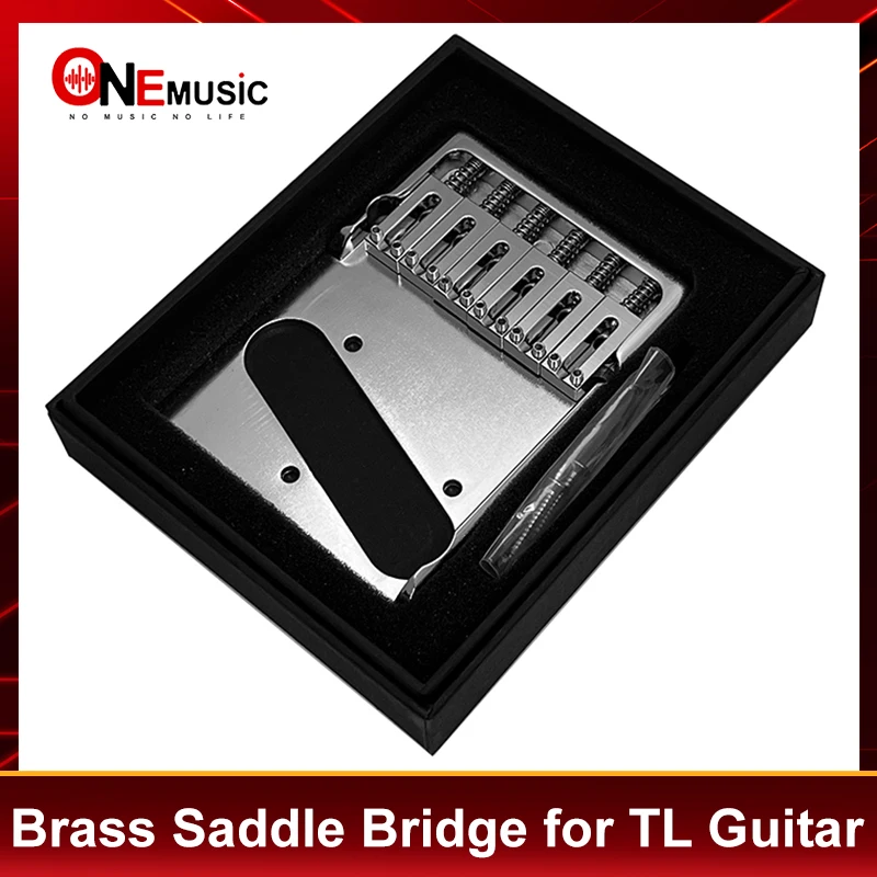 Messing-Sattelbrücke für TL-Style Gitarre Asymmetrische Brücke 104x78,8mm Saitenabstand 10,7mm Gitarrenteile Image