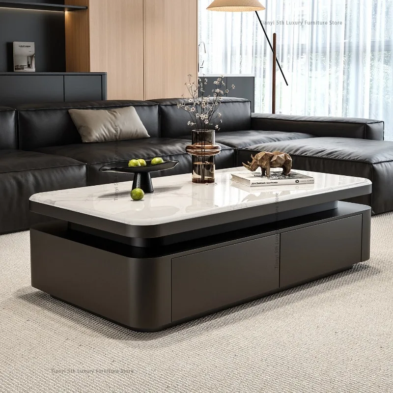 Moderner hochwertiger Couchtisch aus Mikrokristallstein und Marmor, moderner, minimalistischer Couchtisch für das Wohnzimmer, kreative Möbel FYCT