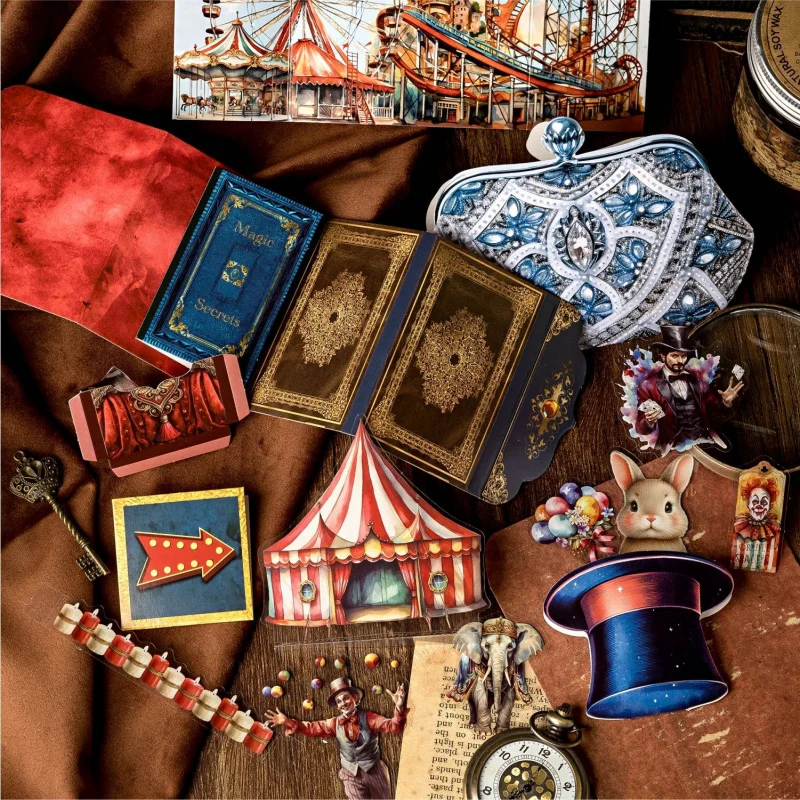 15 Stück/Packung Vintage Magic Box Themen-Aufkleber Retro Mystery Case Deko-Aufkleber für DIY Scrapbook Journal Album Bastelbedarf Image
