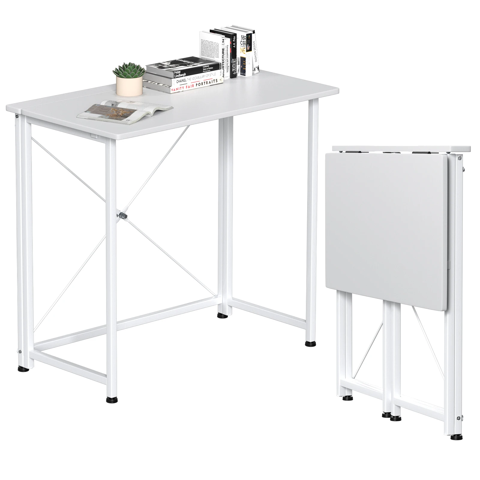 Multifunktionaler Klapptisch, Klapptisch für kleine Räume, Computertisch, Metallrahmen, tragbarer Lern-/Arbeitstisch, 80 x 45 x 74 cm