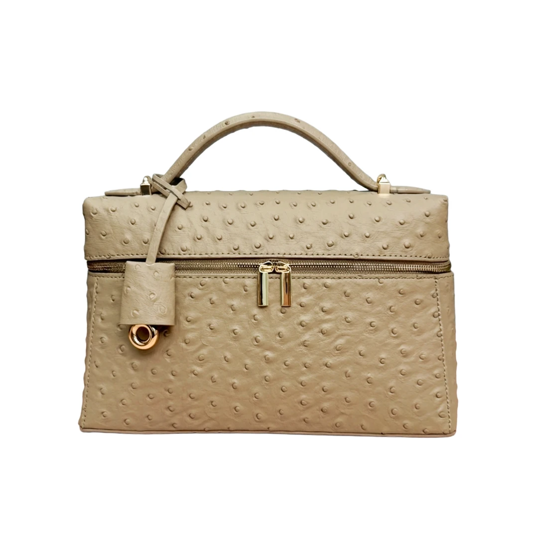 Rowone Borsa a Tracolla Piccola da Donna in Vera Pelle con Motivo Struzzo 23/27, Borsa a Mano di Lusso Firmata, Pochette di Alta Qualità borse donna firmate borsa tracolla donna borse di lusso firmate
