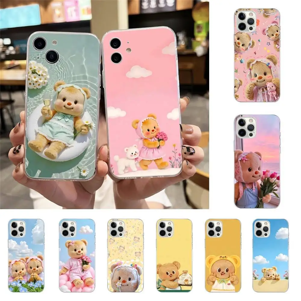 Kawaii B-butterbear Handyhülle für iPhone 17 16 15 11 13 14 Pro Max 7 8 Plus X Xr Xs Max Se2020 12mini Transparente Hülle Image
