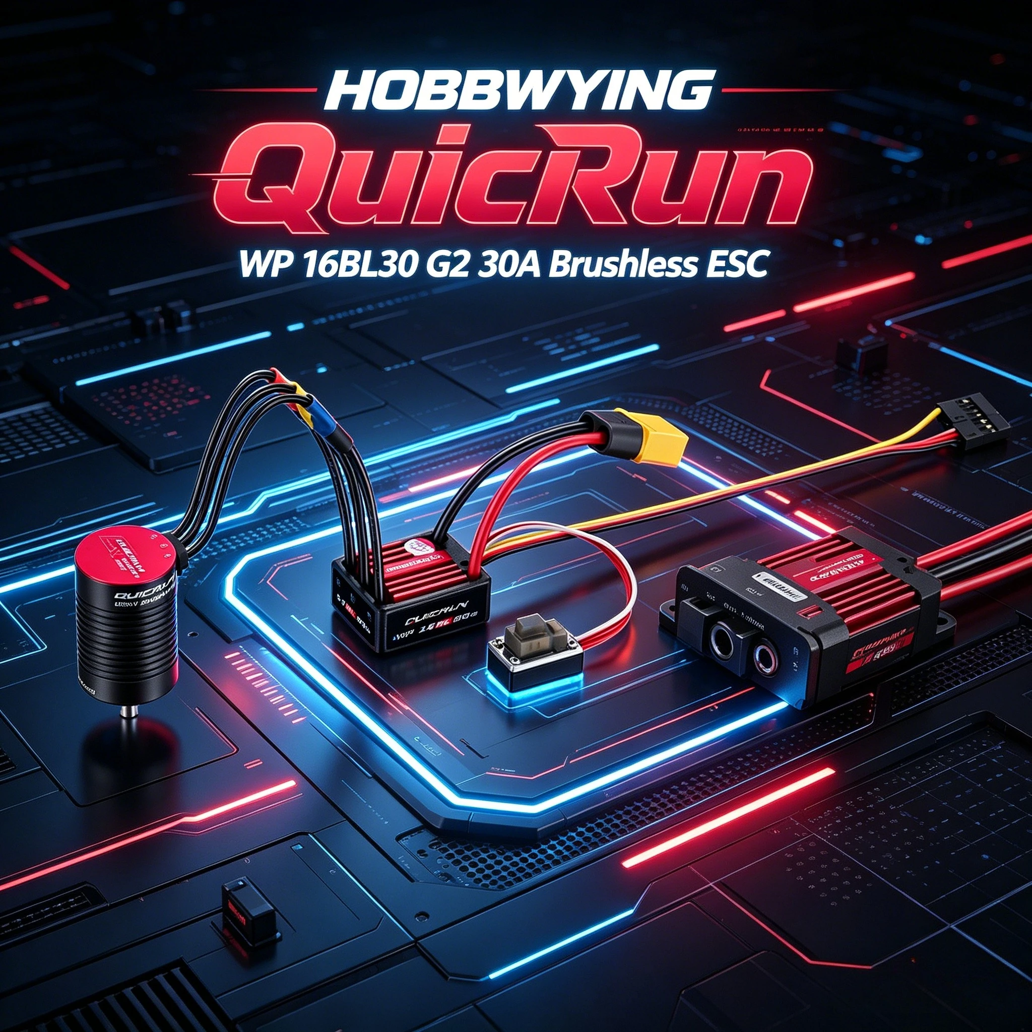 HOBBYWING QuicRun WP 16BL30 G2 30A Bürstenloser ESC für 1/16 1/18 RC Modell On-Road Auto Buggy Monster Truck Zubehör Image