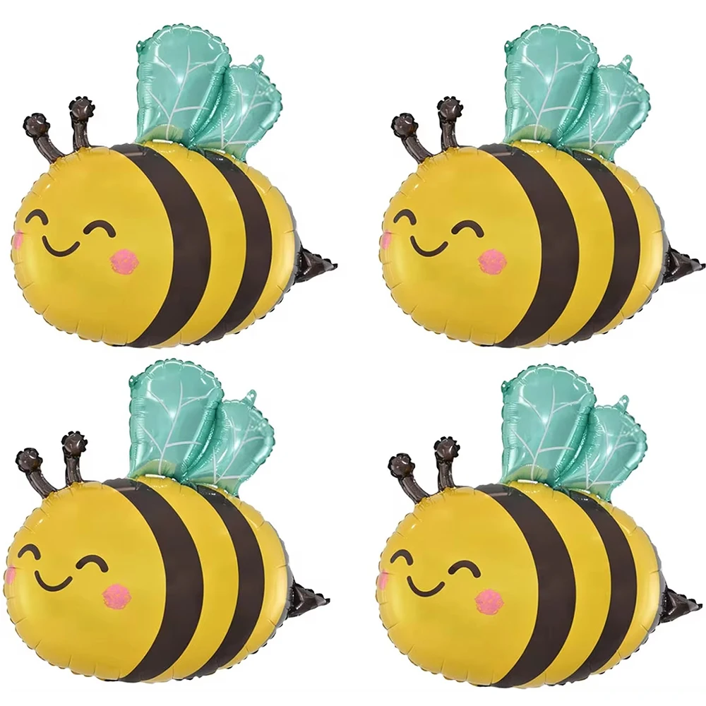 4 Stück/Packung Bienen-Folienballons Bienen-Geburtstagsparty-Dekorationen Zubehör für Hochzeit Geburtstag Bienen-Themenparty Babyparty-Dekorationen Image