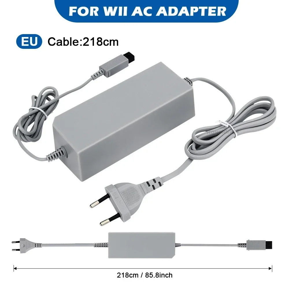 NEU für Wii-Spielkonsole: Netzkabel mit EU/US-Stecker, AC-Netzteiladapterkabel für 100-240V Stromadapter, Dropshipping Image
