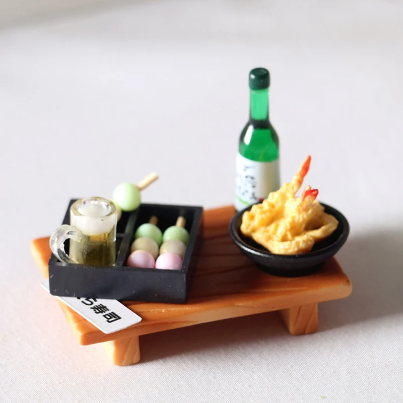 Mini Japanisches Sushi Bento Puppenhaus-Lebensmittelmodell Tempura Fischbällchen Rollenspiel-Dekoration Image