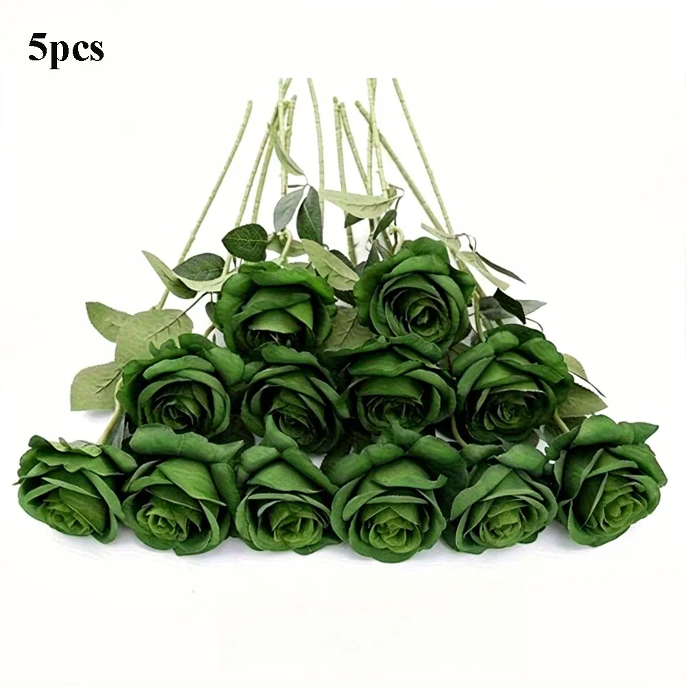 5 Stück Neue 10-Farbige Künstliche Rosen DIY Party-Dekoration Festbedarf Vintage Seidenrosen Kleine Rosen Heim-Deko Image