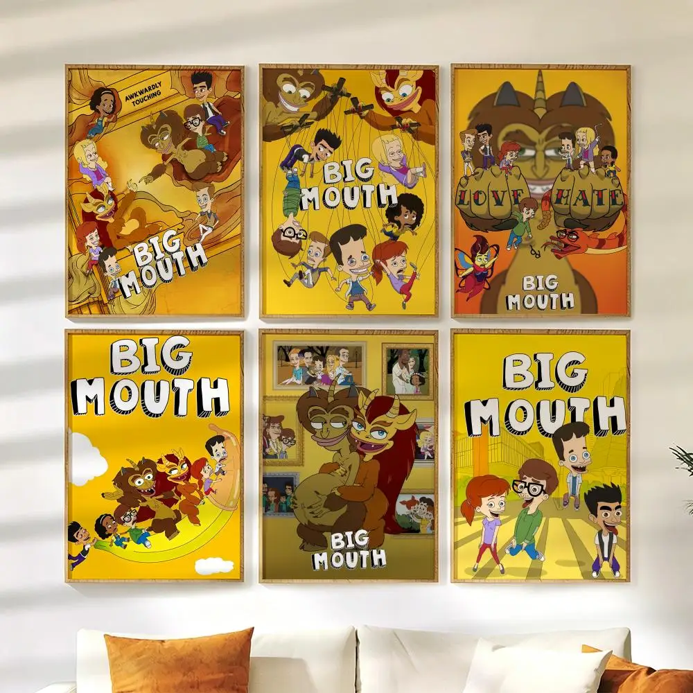 Cartoon Movie Big M-Mouth Poster, vielseitige, wasserfeste, selbstklebende HD-Wandkunst-Dekoration für Zuhause, Schlafzimmer Image