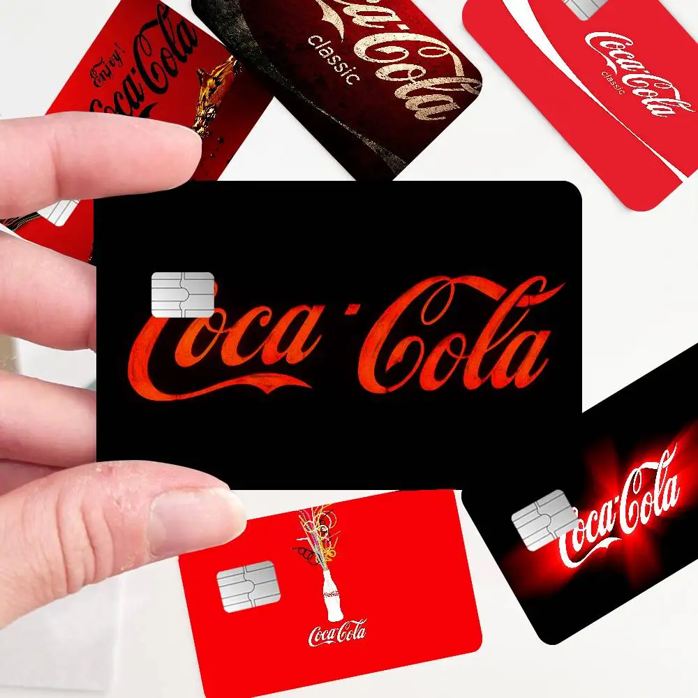 C-Coca-Cola Logo Cartoon-Kreditkarten-Aufkleber für Bankkarten, Bus- und U-Bahn-Karten, wasserfest, Geschenk für Frauen