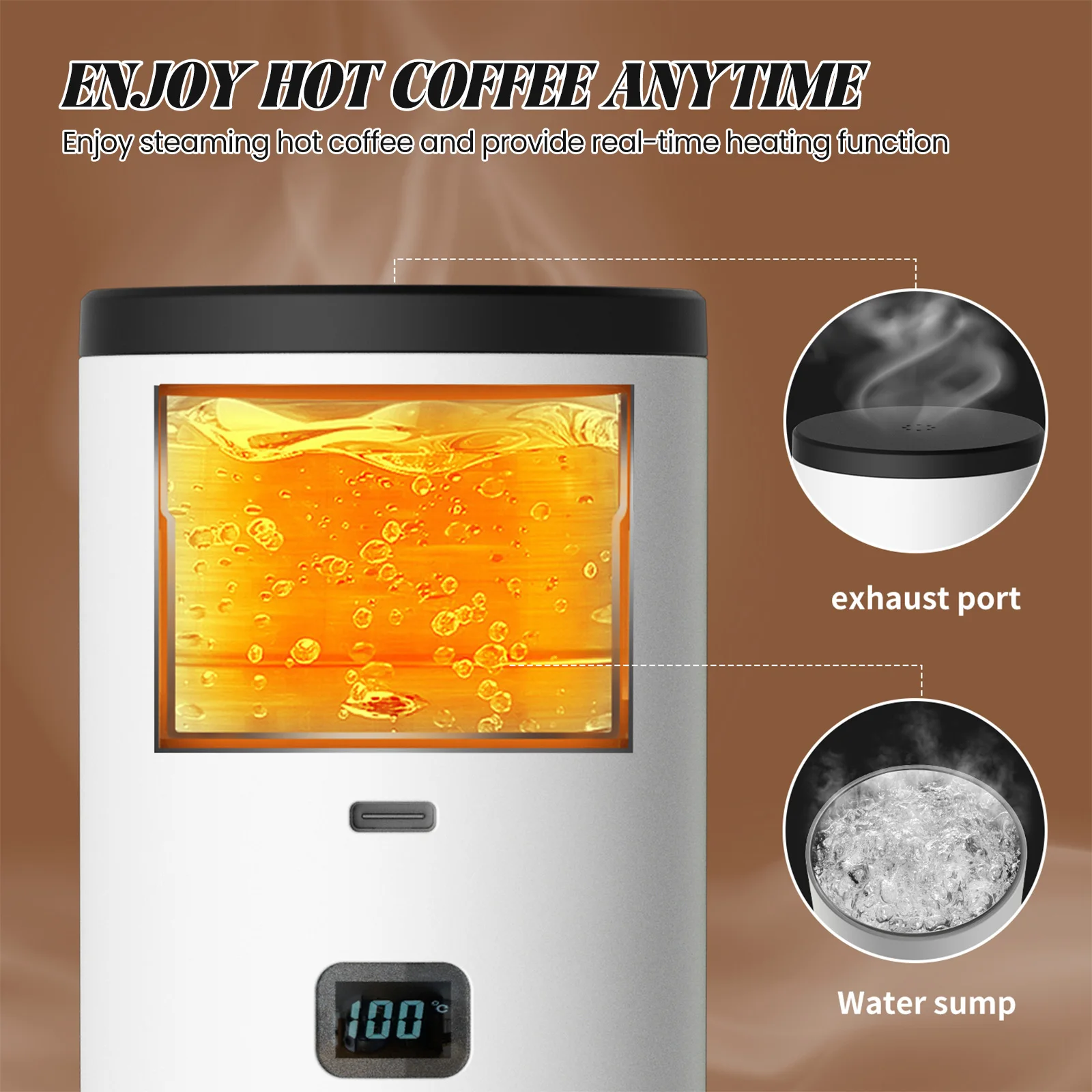 Machine à café portable électrique 3 en 1, cafetière expresso, pompe chauffante sans fil, cafetière à pression, cafetière de voyage et de voiture